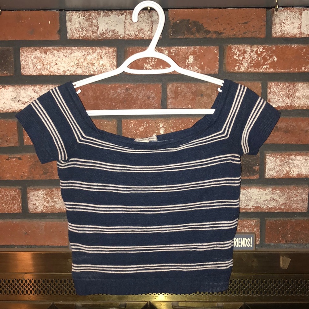 American Eagle Outfitter crop top. Blue with white stripes.